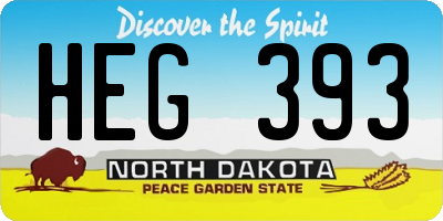 ND license plate HEG393