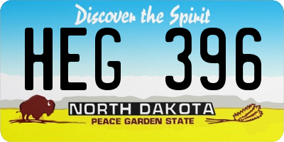 ND license plate HEG396