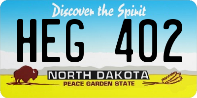 ND license plate HEG402