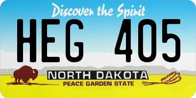 ND license plate HEG405