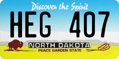 ND license plate HEG407