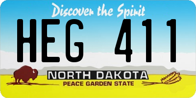 ND license plate HEG411