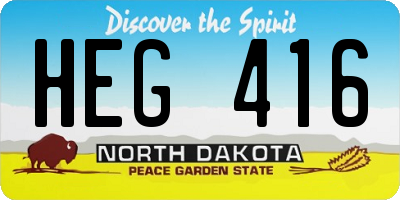 ND license plate HEG416