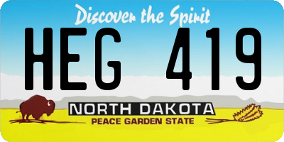 ND license plate HEG419
