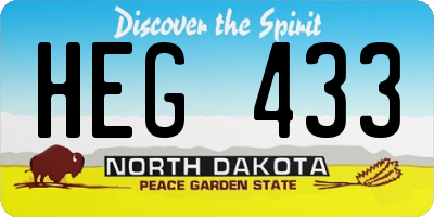 ND license plate HEG433