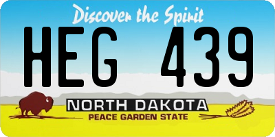 ND license plate HEG439