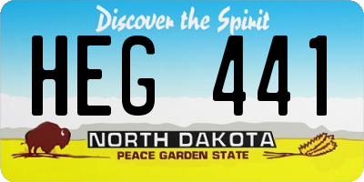 ND license plate HEG441