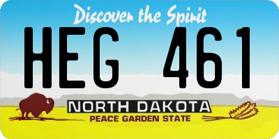 ND license plate HEG461