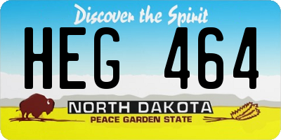 ND license plate HEG464