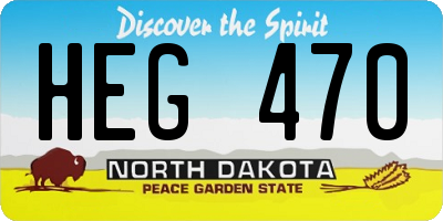 ND license plate HEG470