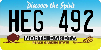 ND license plate HEG492