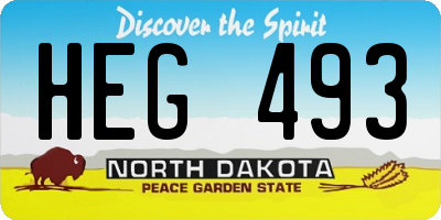 ND license plate HEG493