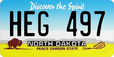 ND license plate HEG497