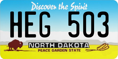 ND license plate HEG503