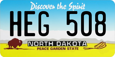 ND license plate HEG508