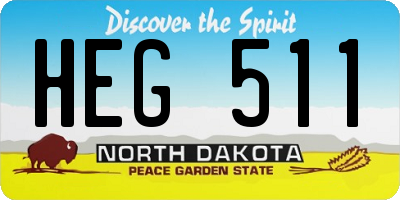 ND license plate HEG511