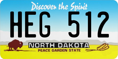 ND license plate HEG512