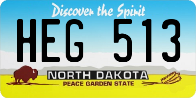 ND license plate HEG513