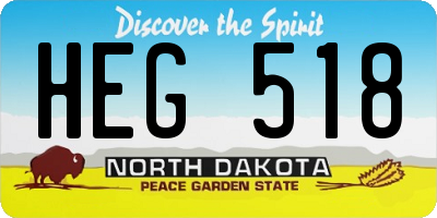 ND license plate HEG518