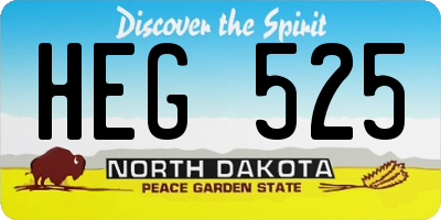 ND license plate HEG525