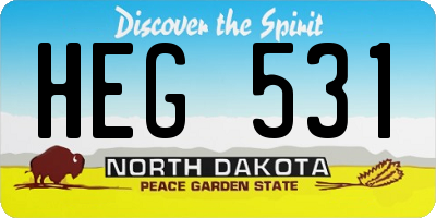 ND license plate HEG531