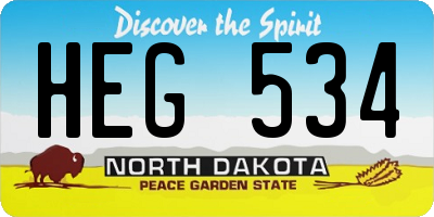 ND license plate HEG534