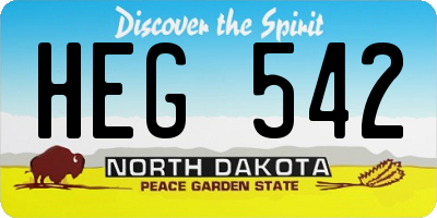 ND license plate HEG542