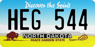 ND license plate HEG544