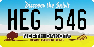 ND license plate HEG546