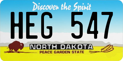 ND license plate HEG547