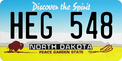ND license plate HEG548