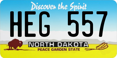 ND license plate HEG557