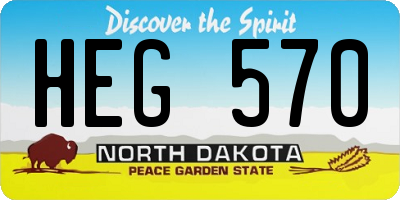 ND license plate HEG570