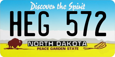 ND license plate HEG572