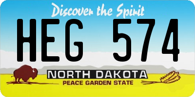 ND license plate HEG574