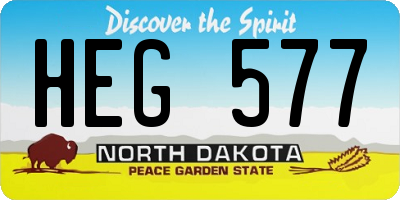 ND license plate HEG577