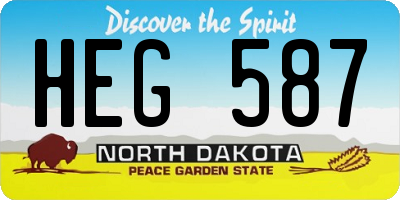 ND license plate HEG587