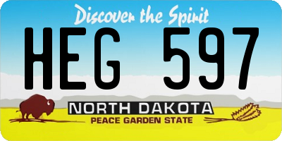ND license plate HEG597