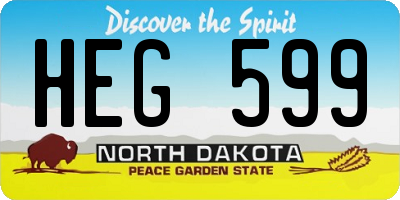 ND license plate HEG599