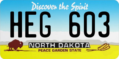 ND license plate HEG603