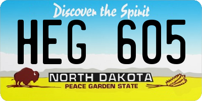 ND license plate HEG605