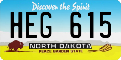 ND license plate HEG615