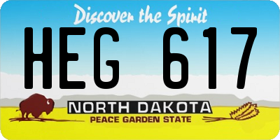 ND license plate HEG617