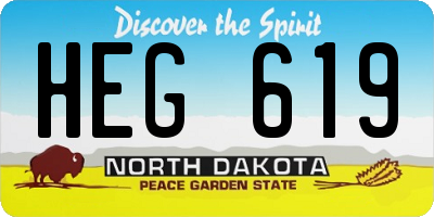 ND license plate HEG619