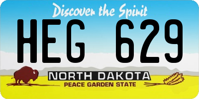 ND license plate HEG629