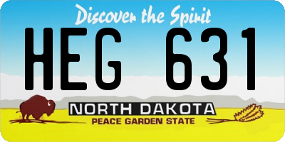 ND license plate HEG631