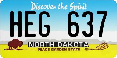 ND license plate HEG637