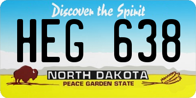 ND license plate HEG638