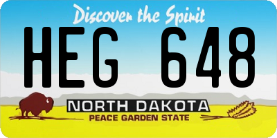 ND license plate HEG648