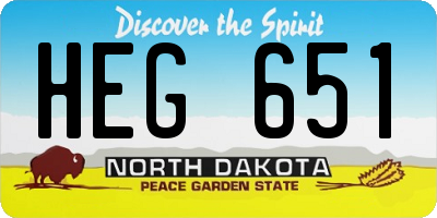 ND license plate HEG651